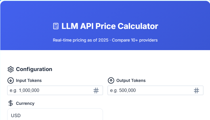 Advanced LLM API Price Calculator
