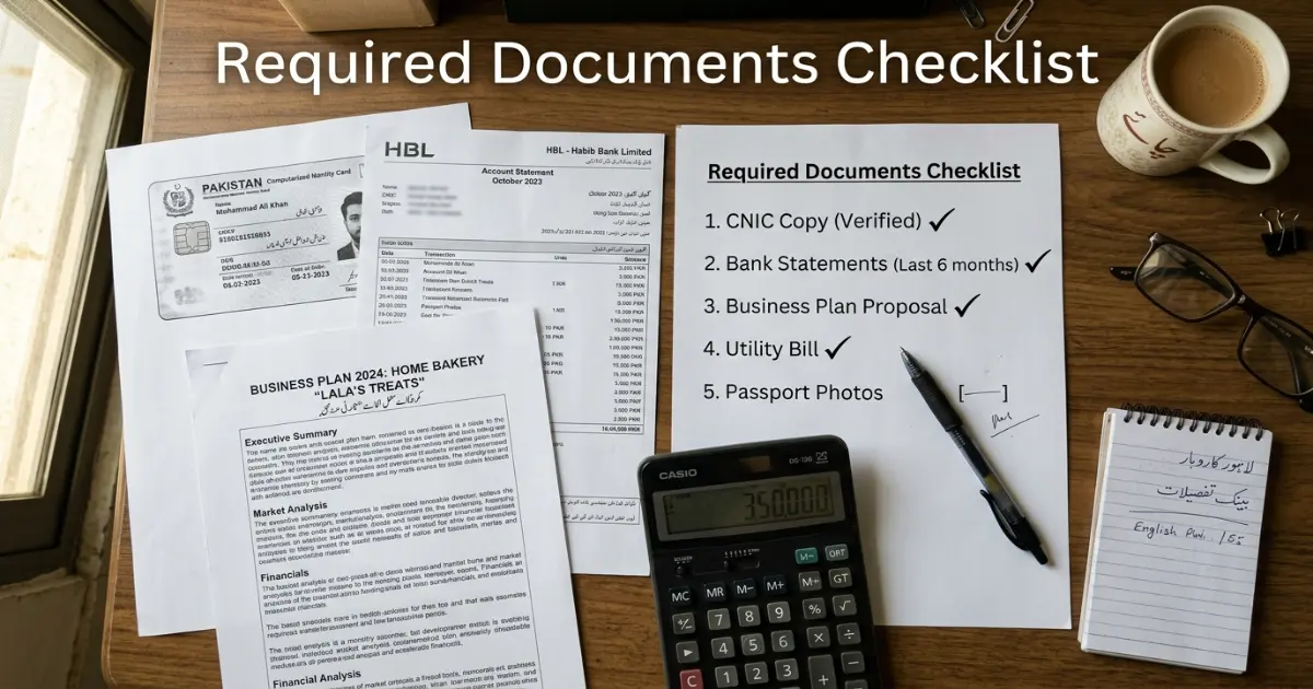 Checklist of required documents for PM Youth Business Loan 2026 application in Pakistan