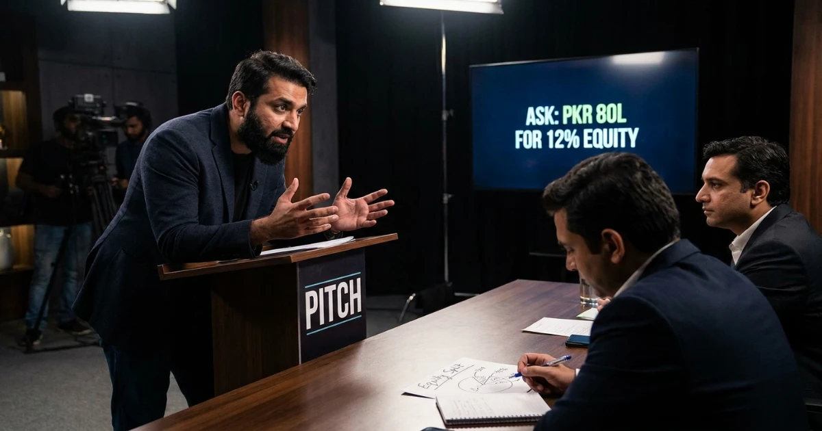 Shark Tank Pakistan equity negotiation between founder and sharks