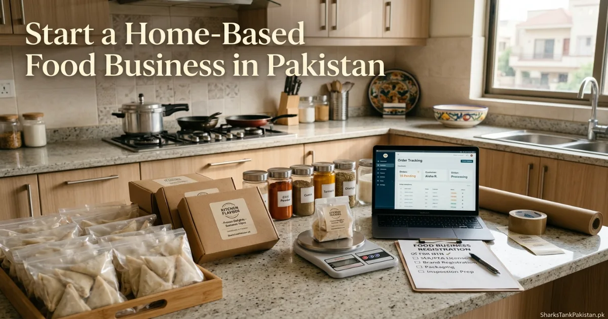 Clean home kitchen setup for starting a food business Pakistan