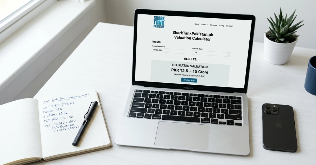 SharkTankPakistan.pk startup valuation calculator tool for Pakistani entrepreneurs