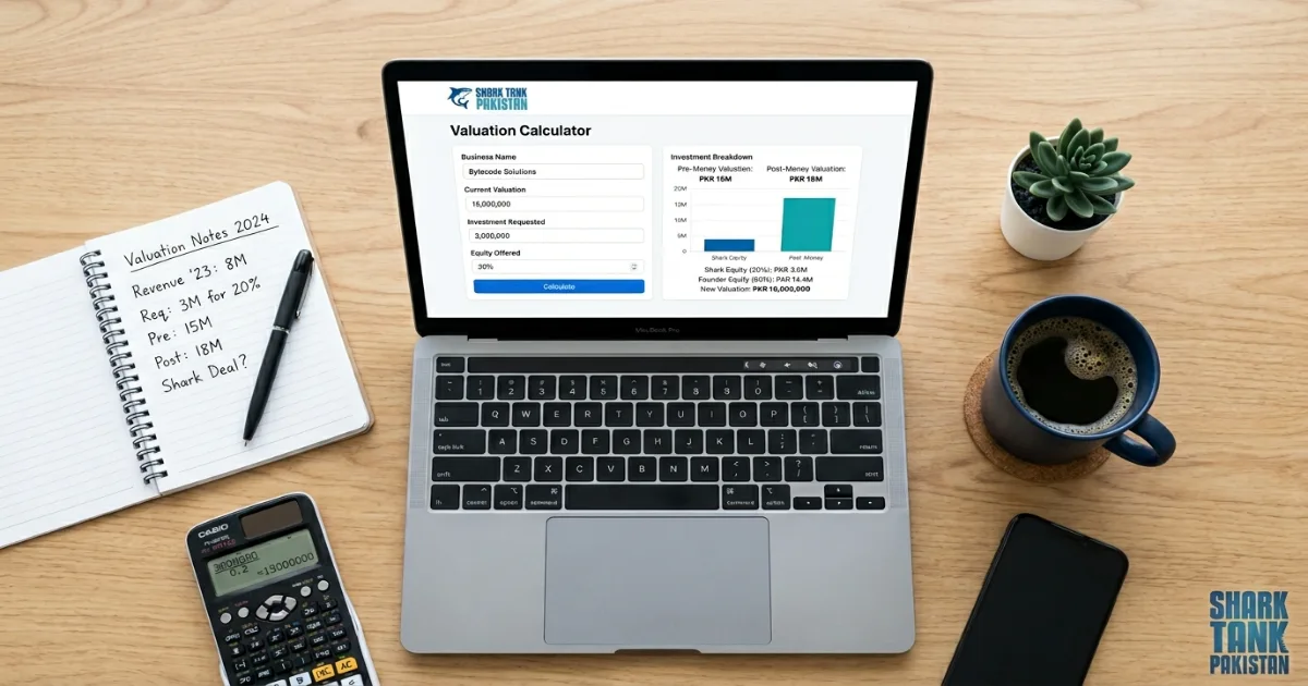 SharkTankPakistan.pk startup valuation calculator tool for Season 2 applicants