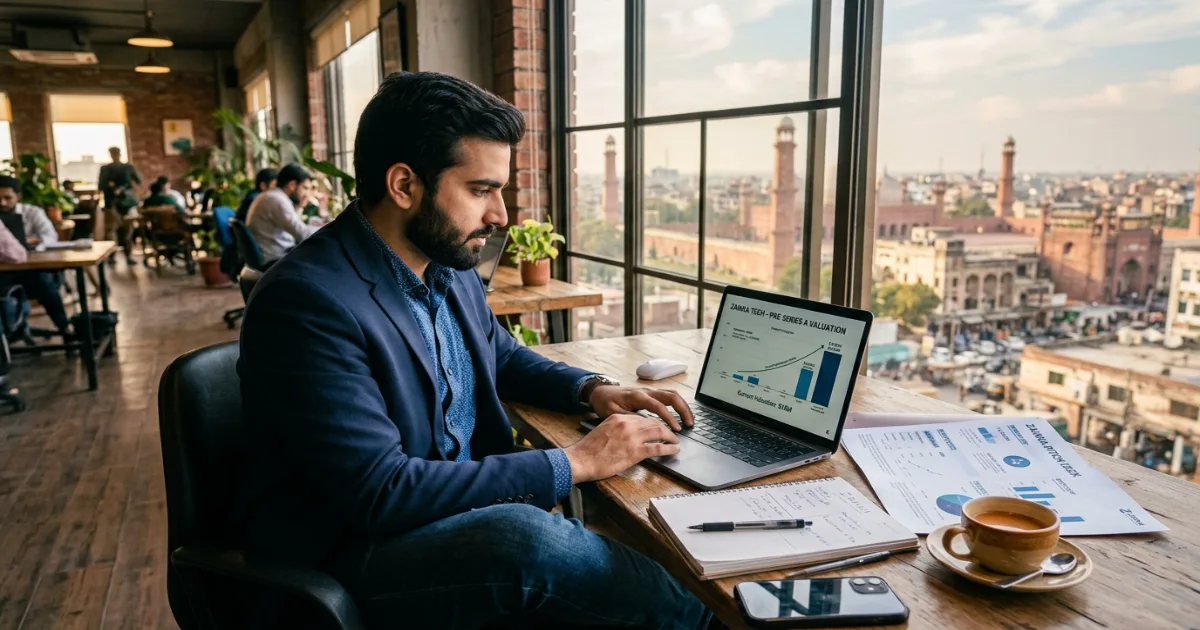 Founder preparing pitch deck and financials for Shark Tank Pakistan Season 2 application