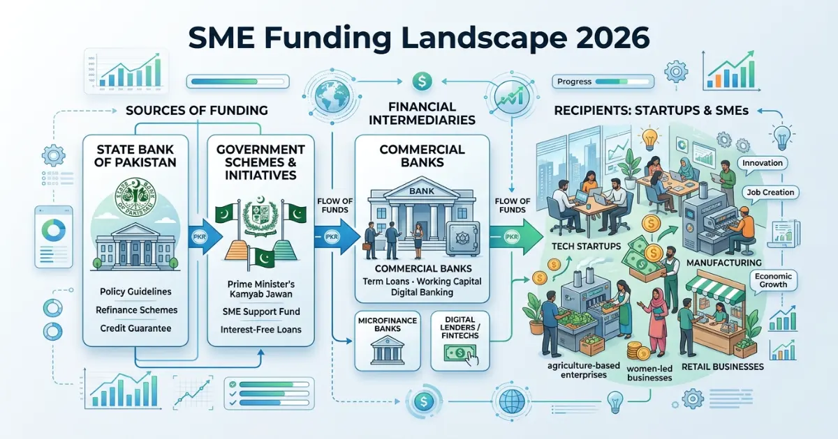 SME funding Pakistan 2026 government schemes overview infographic