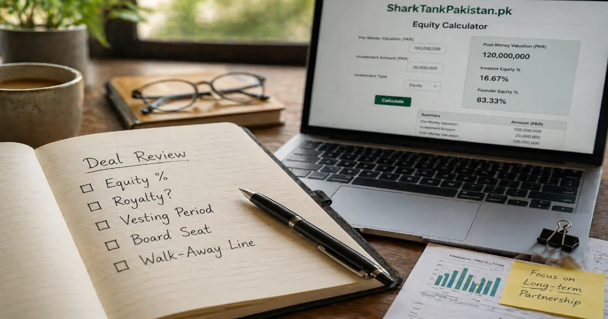 Checklist for evaluating Shark Tank Pakistan deal changes before accepting revised terms