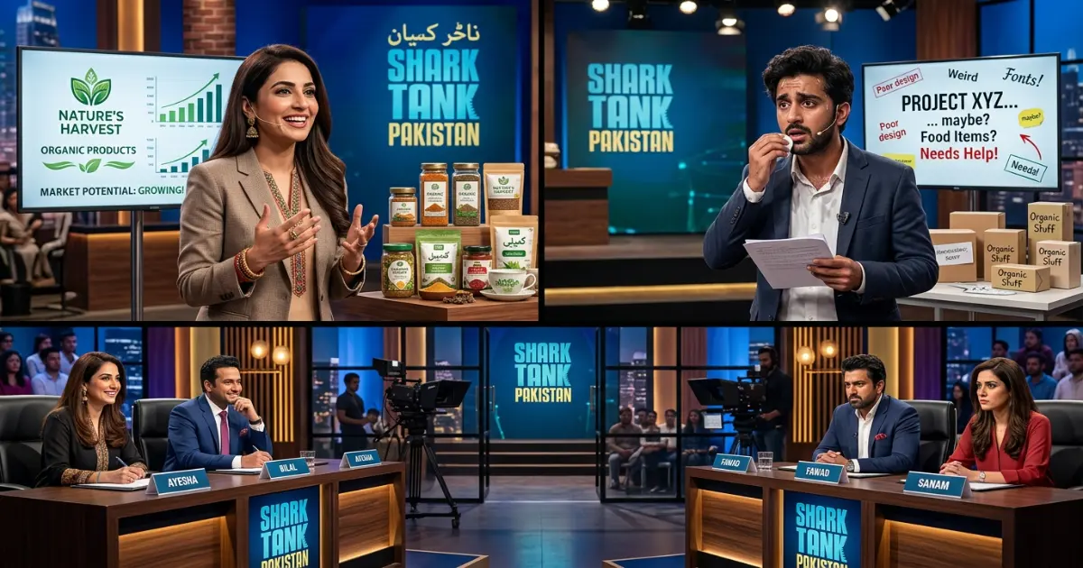 Collage of moments from all Shark Tank Pakistan Season 1 pitches, capturing the core Shark Tank Pakistan lessons