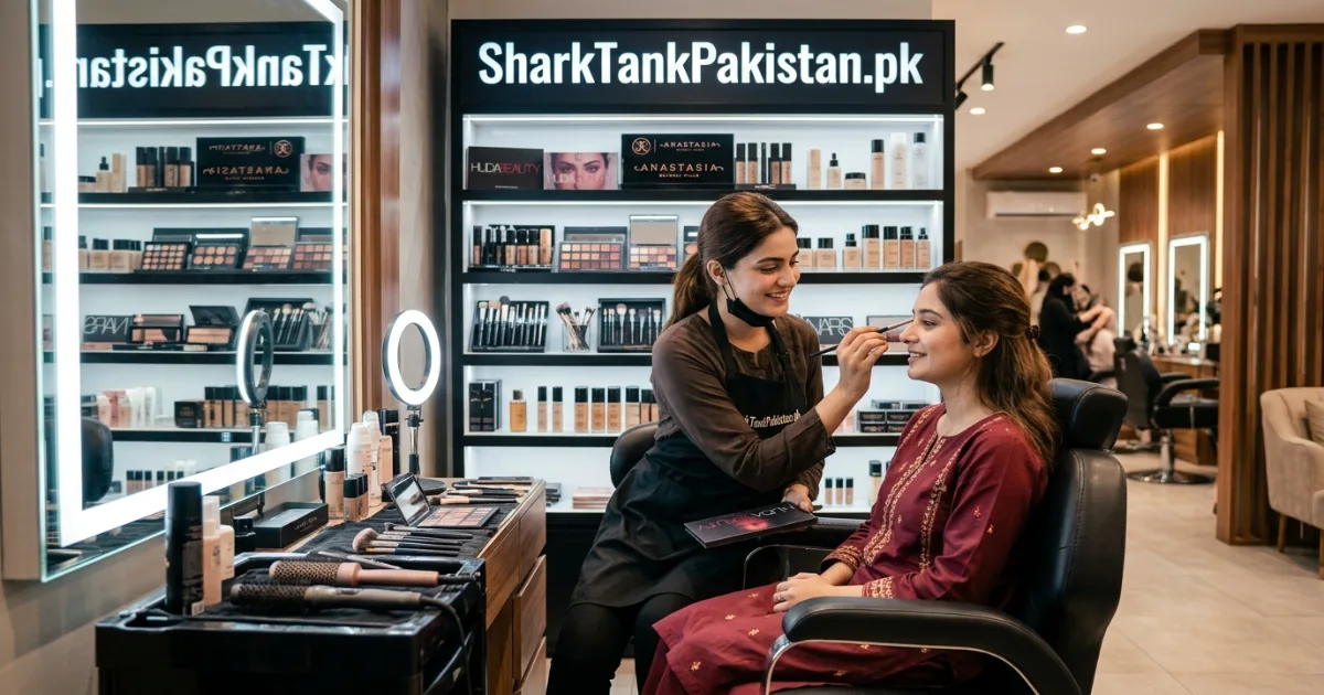 Pakistani makeup artist using Color Studio Professional products at a salon in Lahore
