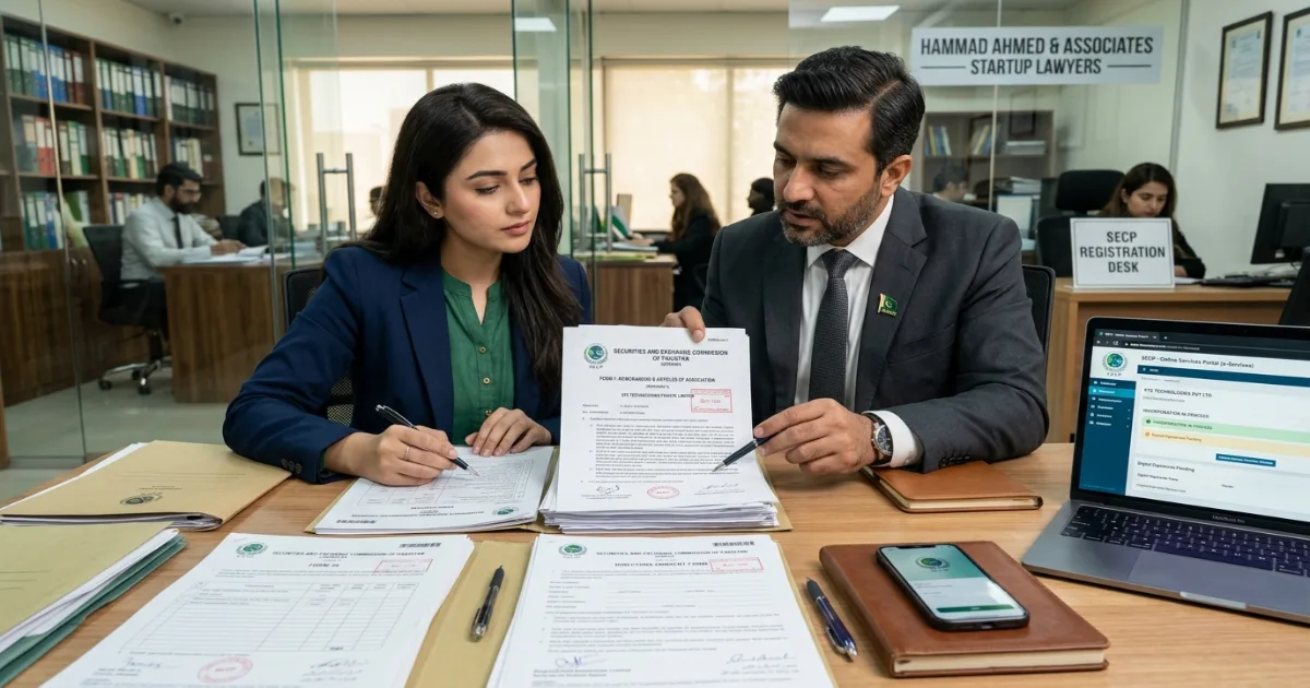 SECP registration documents and legal agreements for post deal legal steps Pakistan startup investment