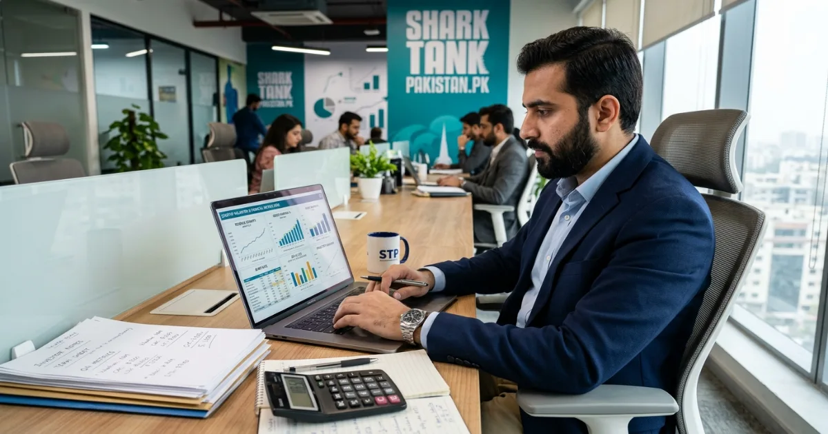 SharkTankPakistan.pk valuation calculator output showing equity offer and funding ask breakdown for checklist preparation