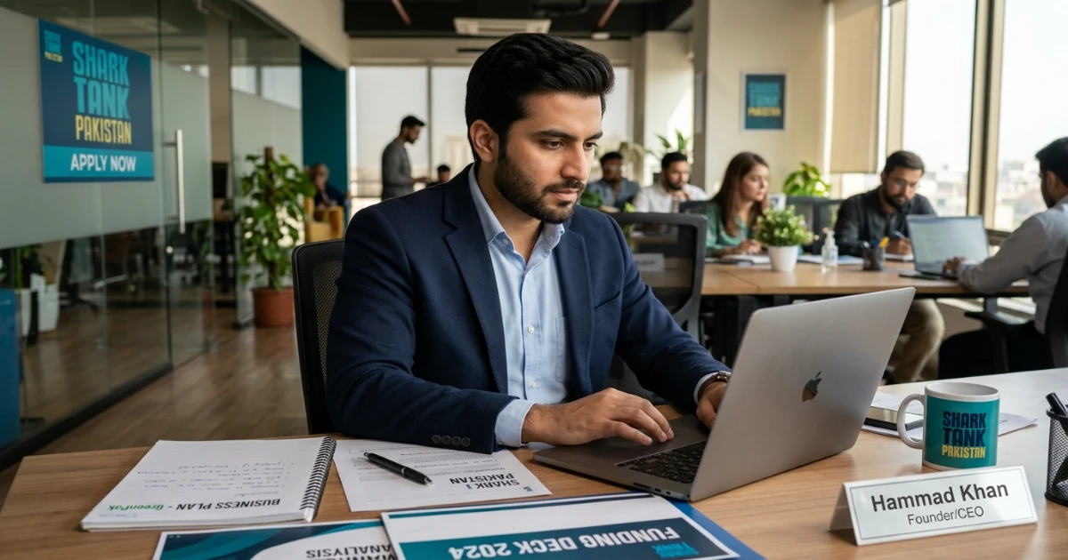 Shark Tank Pakistan online application form with required fields and document upload section
