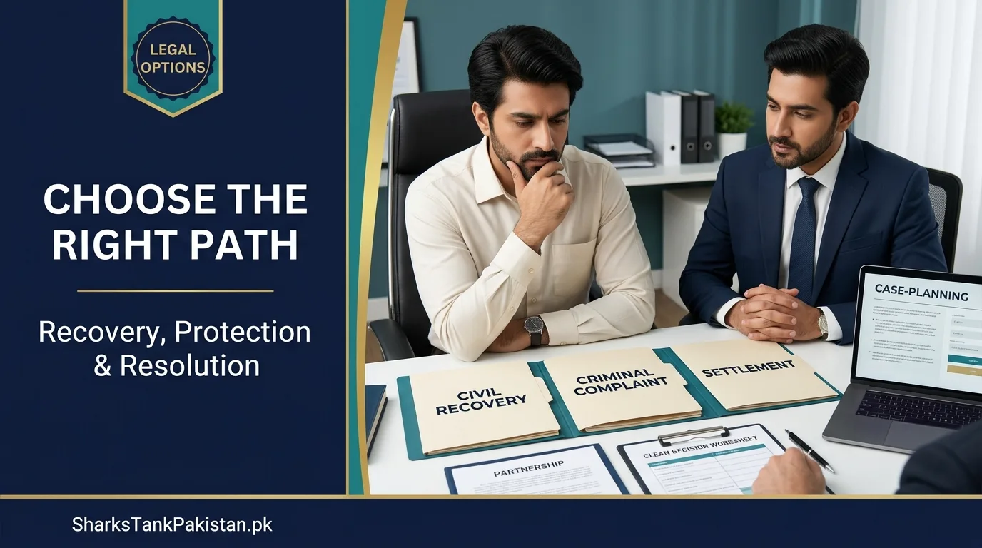 Pakistani founder working on a new business plan after resolving business partner fraud Pakistan