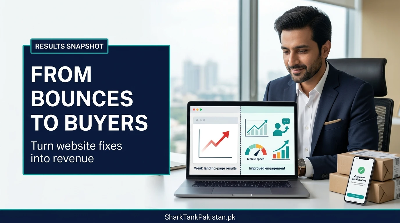 Before and after comparison of bounce rate reduction case study for Pakistani skincare brand