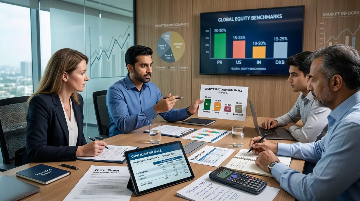 Pakistani shark investor mentoring a founder after a deal on Shark Tank Pakistan