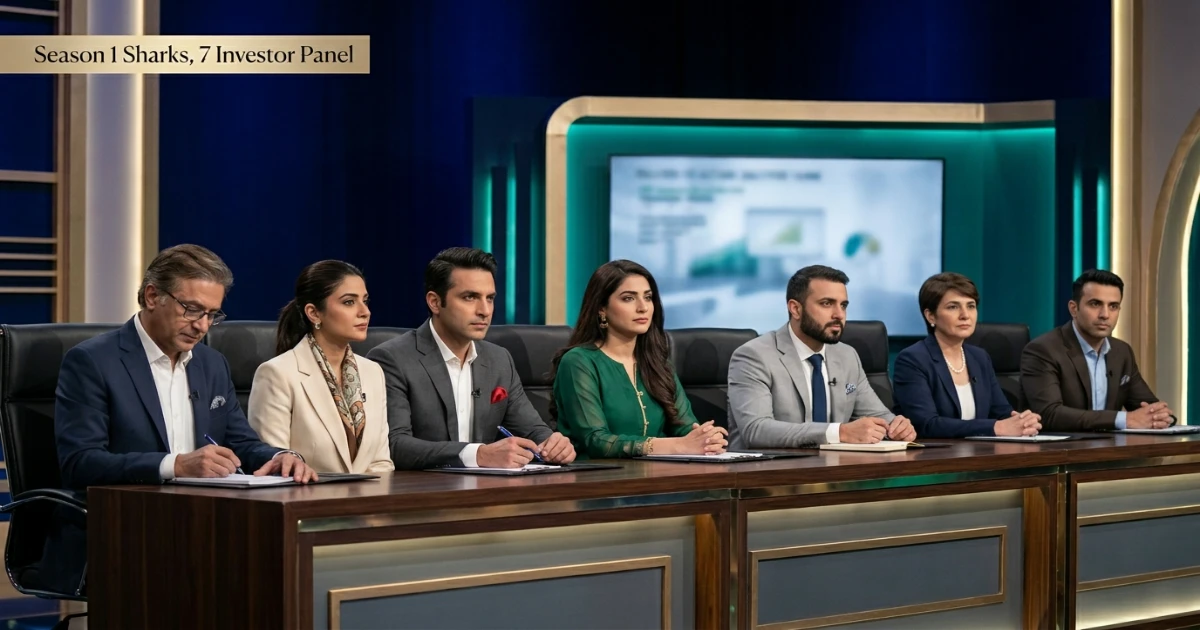 Shark Tank Pakistan Season 1 judges sitting at the panel