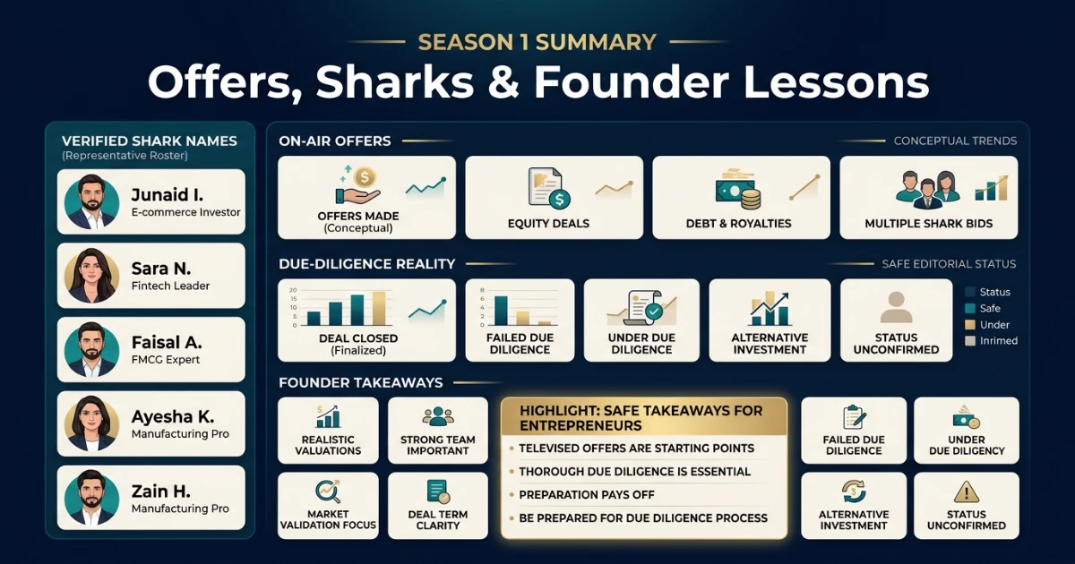 Summary chart for Shark Tank Pakistan Deals Tracker with safe offer status labels