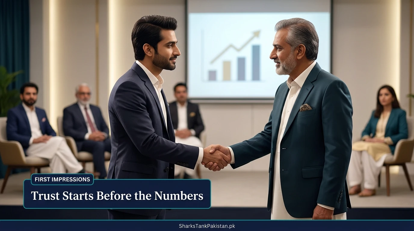 Founder and investor handshake illustrating trust in Shark Tank Pakistan deals