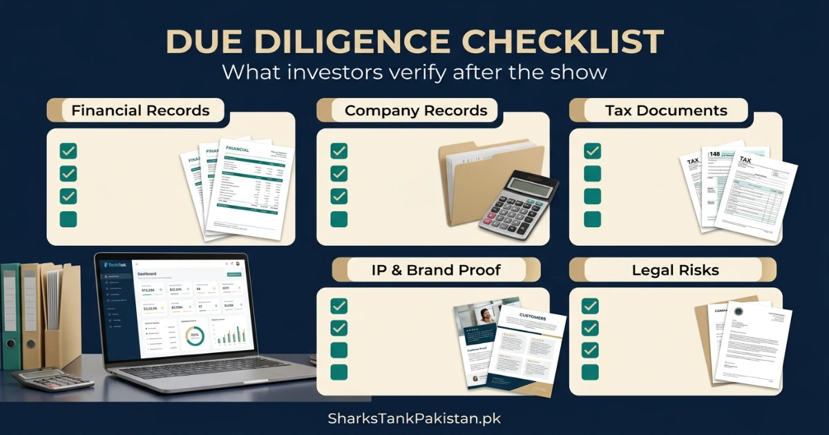 Founders signing shareholders agreement after Shark Tank Pakistan on-air offer