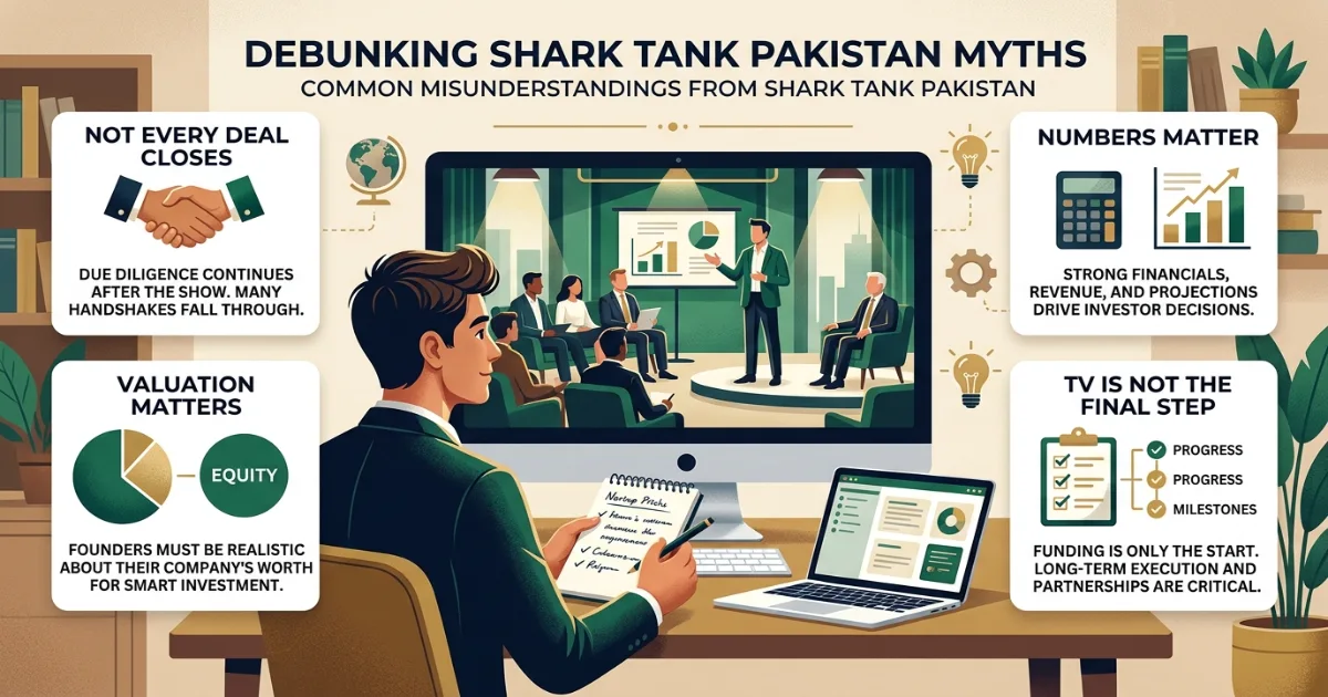 A screenshot of a deal negotiation on Shark Tank Pakistan with equity terms displayed