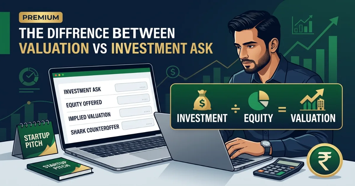 startup valuation and investment ask calculation for Shark Tank Pakistan founders