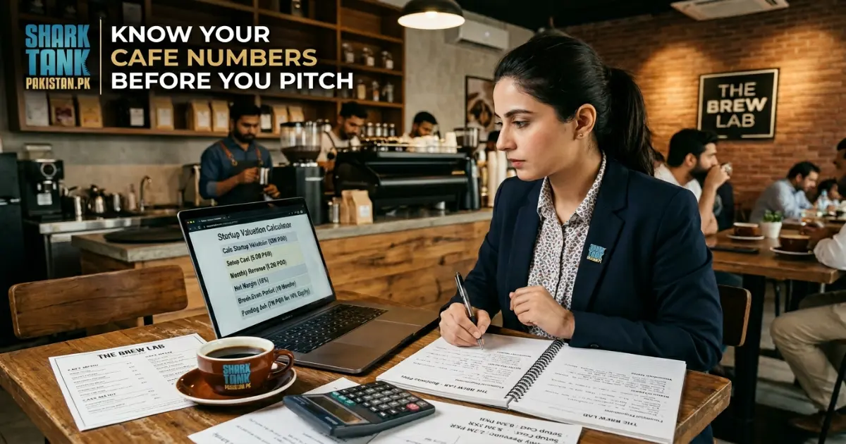 Shark Tank Pakistan startup valuation calculator for cafe business
